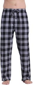 img 2 attached to 🔴 Cotton Flannel Pajama Pants in Black and Red Gingham - Men's Sleep & Lounge Clothing