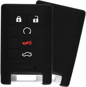 img 2 attached to 🔑 KeyGuardz Soft Rubber Case for Cadillac ATS CTS DTS SRX STX XTS - Keyless Remote Car Smart Key Fob Outer Shell Cover