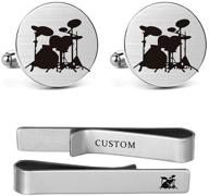 mueeu cufflinks drummer musical instrument logo