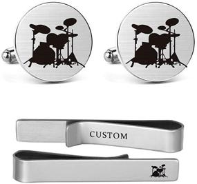 img 4 attached to MUEEU Cufflinks Drummer Musical Instrument