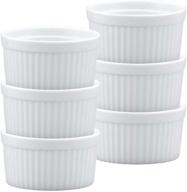 🍮 hic ramekins - fine white porcelain souffle dishes (set of 6) - 3.5-inch, 6-ounce capacity logo