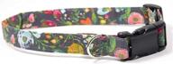 ruff roxy rosey posey: designer cotton dog collar - handmade fabric collars with adjustable fit logo