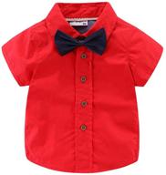 👕 short sleeve little boys dress shirts - cute summer style in the mud kingdom logo