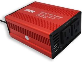 img 2 attached to Zhuoerjing 300W Car Power Inverter: DC 12V to 110V AC Car Converter with Dual USB Adapter - Red