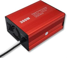 img 1 attached to Zhuoerjing 300W Car Power Inverter: DC 12V to 110V AC Car Converter with Dual USB Adapter - Red