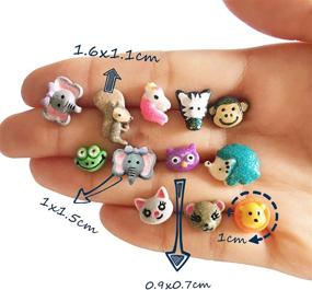 img 2 attached to 🌼 Set of 30 Adorable Animal and Floral Resin Stud Earrings