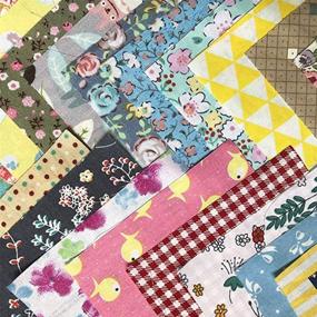 img 1 attached to 🧵 150 Pieces of 4x4 inch (10x10 cm) Pre-Cut Cotton Craft Fabric Bundle Squares for Patchwork, Quilting, and DIY Sewing