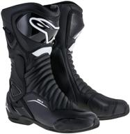 alpinestars smx-6 v2 drystar street motorcycle boot for men - black (size 36) logo