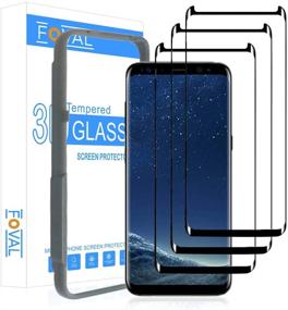 img 4 attached to 📱 FOVAL 3-х противоударные стекла защиты экрана для Samsung Galaxy S8 - 3D изогнутая точечная матрица с инструментом выравнивания и дизайном, дружественным для чехла