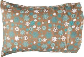 img 2 attached to ❄️ Cozy Up in Style: Pointehaven Heavy Weight Printed Flannel Sheet Set - Queen Size, Snow Flakes/Tan