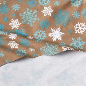 img 1 attached to ❄️ Cozy Up in Style: Pointehaven Heavy Weight Printed Flannel Sheet Set - Queen Size, Snow Flakes/Tan