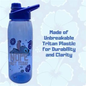 img 1 attached to 🥤 Disney's Lilo and Stitch Nope Not Today 28 Oz Tritan Water Bottle, Blue - Silver Buffalo, Screw Top Lid