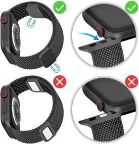 img 1 attached to 📱 EPULY Stainless Steel Mesh Strap for Apple Watch Series 7 SE 6 5 4 3 2 1 - 45/44/42mm Black