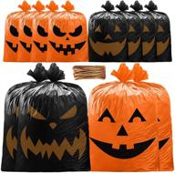 🎃 giant halloween pumpkin leaf bags – 12 pack of outdoor lawn trash bags for spook-tacular halloween decorations logo