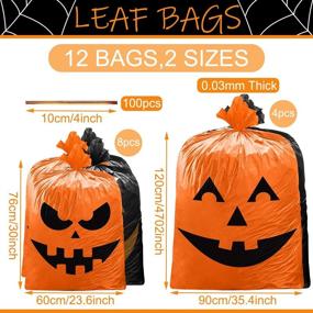 img 3 attached to 🎃 Giant Halloween Pumpkin Leaf Bags – 12 Pack of Outdoor Lawn Trash Bags for Spook-tacular Halloween Decorations