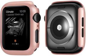 img 3 attached to 🌸 Чехол Leotop для Apple Watch Series 6 5 4 SE, 44 мм 40 мм - тонкий ударопрочный чехол в розовом золоте.