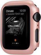 🌸 чехол leotop для apple watch series 6 5 4 se, 44 мм 40 мм - тонкий ударопрочный чехол в розовом золоте. логотип