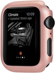 img 4 attached to 🌸 Чехол Leotop для Apple Watch Series 6 5 4 SE, 44 мм 40 мм - тонкий ударопрочный чехол в розовом золоте.