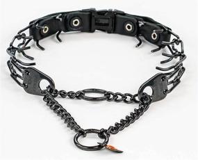 img 1 attached to 🐾 Premium Easy Release Prong Collar for Small Pet Dogs - Black Stainless Steel No Pull Pinch Training Collar with Quick Buckle, Unique Tactical Design