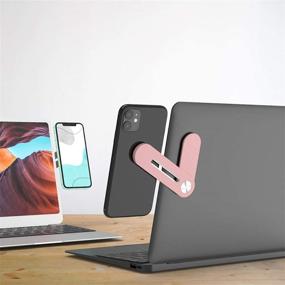 img 4 attached to 🌹 Aporia Easy Viewing Extension Mount Clip: Side-by-Side Phone Laptop Mount, Portable & Adjustable (Rose Gold)