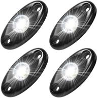 🚗 enhance off-road experience with amak 4 pods led rock light kit - waterproof, neon white glow for jeeps, suvs, trucks, and boats logo