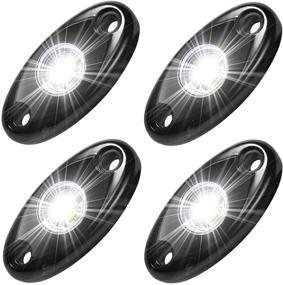 img 4 attached to 🚗 Enhance Off-Road Experience with Amak 4 Pods LED Rock Light Kit - Waterproof, Neon White Glow for Jeeps, SUVs, Trucks, and Boats