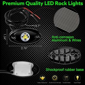 img 1 attached to 🚗 Enhance Off-Road Experience with Amak 4 Pods LED Rock Light Kit - Waterproof, Neon White Glow for Jeeps, SUVs, Trucks, and Boats