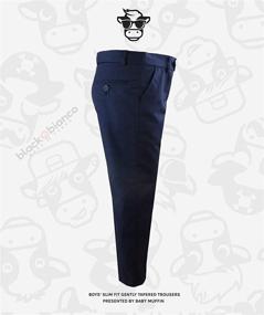 img 1 attached to Stylish Gently Tapered Black Bianco Trousers for Boys - A Perfect Blend of Comfort and Fashion in Pants