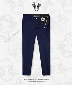 img 2 attached to Stylish Gently Tapered Black Bianco Trousers for Boys - A Perfect Blend of Comfort and Fashion in Pants
