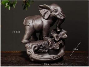 img 2 attached to 🐘 Ceramic Waterfall Backflow Incense Burner: Smoke-Art Lucky Elephant Incense Holder for Home, Yoga, Office - Includes 120 Cones and 30 Sticks