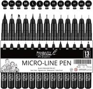pandafly micro-pen fineliner ink pens: precision multiliners for art, sketching, and manga - 13 sizes/black logo