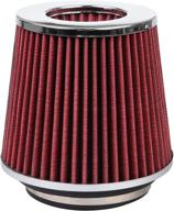 🔴 cartman universal clamp-on engine air filter: washable, round tapered, 3/3.5/4 inch flange id, 130mm height, 155mm base, 120mm top - red logo