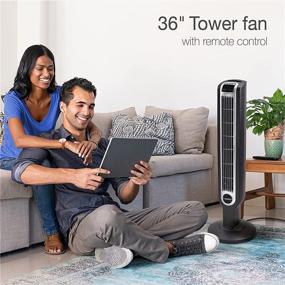 img 3 attached to 🗼 Lasko 2511 36” Oscillating Tower Fan with Remote Control - 3 Speeds, Black, 36 Inch
