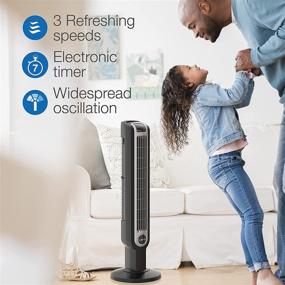 img 1 attached to 🗼 Lasko 2511 36” Oscillating Tower Fan with Remote Control - 3 Speeds, Black, 36 Inch