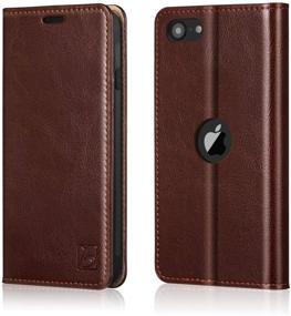 img 4 attached to 📱 Belemay Wallet Case for New iPhone SE 2020 (4.7 inch), Brown - Genuine Leather Folio Card Holder with RFID Blocking, Kickstand, and Slim Fit - Protective Flip Cover for 2nd Generation iPhone SE