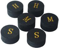🎱 collapsar 6 piece 14mm black layered genuine pigskin pool cue tips - high, medium, and soft options logo