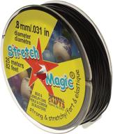 stretch magic bead & jewelry cord - strong & stretchy, easy to knot - 0.8mm diameter - black - 25-meter spool - elastic string for beaded jewelry making logo