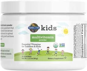img 4 attached to 🧒 Порошок Garden of Life Kids Daily Multivitamin для малышей и детей, органический и не ГМО, без глютена, 15 важных витаминов и минералов для здорового роста, 2,11 унций.