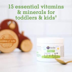 img 2 attached to 🧒 Порошок Garden of Life Kids Daily Multivitamin для малышей и детей, органический и не ГМО, без глютена, 15 важных витаминов и минералов для здорового роста, 2,11 унций.