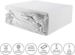 img 3 attached to 🛏️ Mea Cama Full Size Zipped Mattress Encasement - 6-Sided Protection - 100% Waterproof - Fits Up to 13 inches