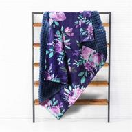 🌸 purple floral minky toddler blanket for boys and girls by tanofar: dotted backing, double layered, crib receiving blanket for nursery, stroller, toddler bed, and carseat - 30 x 40 in, watercolor flowers logo