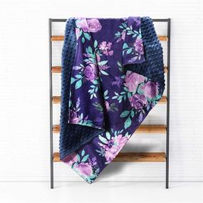 img 4 attached to 🌸 Purple Floral Minky Toddler Blanket for Boys and Girls by TANOFAR: Dotted Backing, Double Layered, Crib Receiving Blanket for Nursery, Stroller, Toddler Bed, and Carseat - 30 x 40 in, Watercolor Flowers