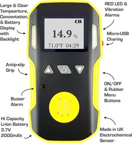 img 1 attached to 🔬 FORENSICS O2 Detector: NIST Calibration & Certificate, Dust & Explosion Proof, USB Rechargeable, Sound/Light/Vibration Alarms, 0-30% Oxygen