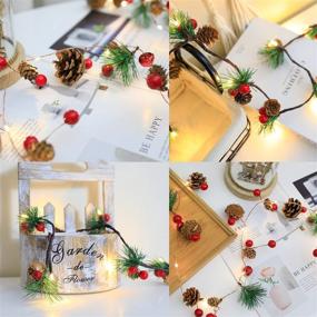 img 1 attached to 🎄 Sparkle up Your Christmas Decor with 6.5FT 20 LED Lighted Garland - Perfect for Mantle, Tree, Indoor/Outdoor Display