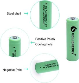 img 2 attached to 🔋 Долговечные аккумуляторы GEILIENERGY Solar Light AA Ni-CD 800mAh солнечные батареи - набор из 12 штук