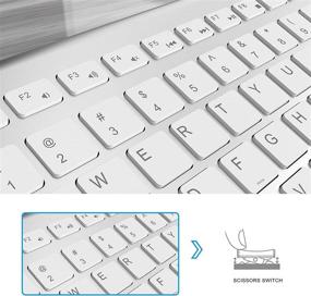 img 2 attached to 🖥️ Ultra Thin Wireless Keyboard and Mouse Combo by Gamcatz - Full Size with Number Pad, Rechargeable Silent Click Mouse - for Mac, iMac, MacBook Air, PC, Laptop, Tablet, Windows - Silver White