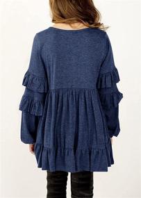 img 3 attached to 👚 MITILLY Crewneck Pleated Babydoll Pocket Top - Детская одежда для девочек в категории топы, футболки и блузки.