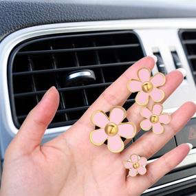 img 2 attached to 🌼 Daisy Flowers Air Vent Clips: Vibrant Pink Car Freshener & Decorative Accessories - Set of 8