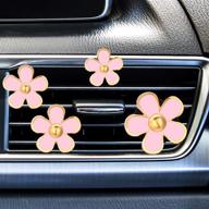 🌼 daisy flowers air vent clips: vibrant pink car freshener & decorative accessories - set of 8 logo