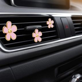 img 3 attached to 🌼 Daisy Flowers Air Vent Clips: Vibrant Pink Car Freshener & Decorative Accessories - Set of 8